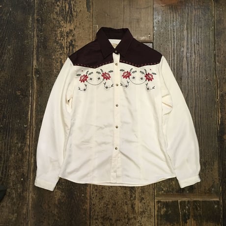 [USED] FLOWER刺繍 ウエスタンシャツ
