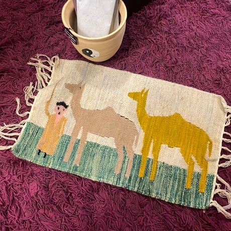 [USED] ラクダとおじさん🐪ラグマット（49×30cm）