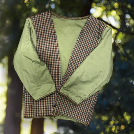 [USED] PRIMALOFT® オリーブ x チェック の ライナー JKT