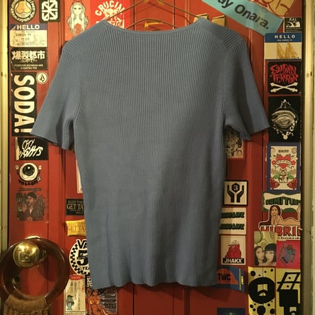 [USED] パープルブルー半袖 Knit TOPS