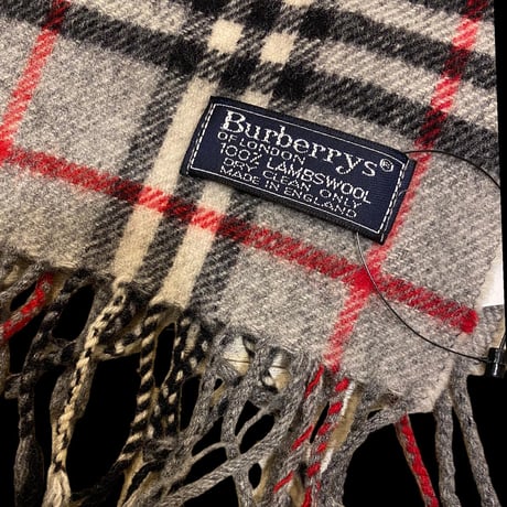 [USED]"Burberry" グレー♡チェックマフラー