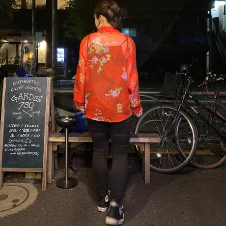 [USED] チャイナ柄シースルーシャツ