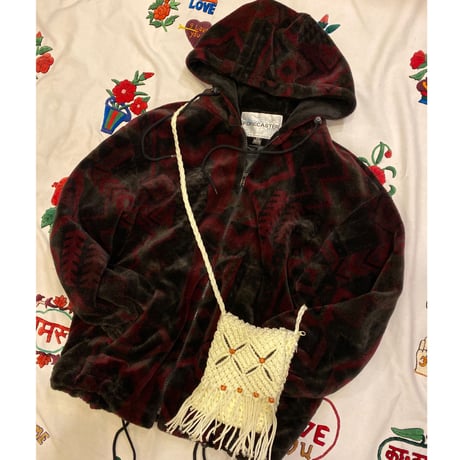 [USED] 柄のフリース!モコモコPARKA!