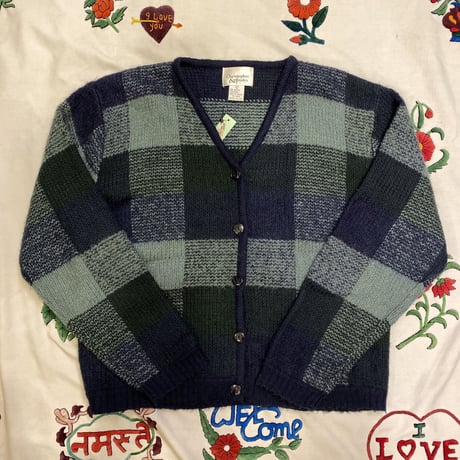 [USED] CHECK KNIT CARDIGAN♡