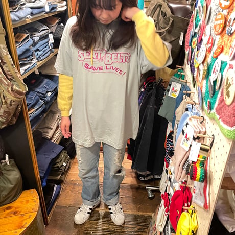 [USED]  80~90's "SEAT BELTS SAVE LIVES!"  Tee