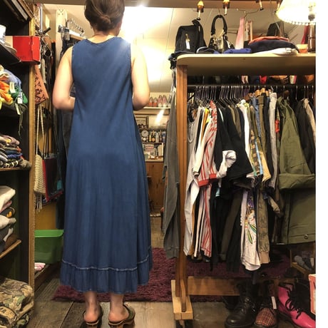 [USED] インディゴブルー💙レーヨンワンピ