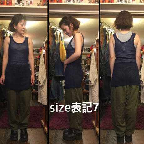 [USED] Euro vintage cotton 編みタンク NAVY