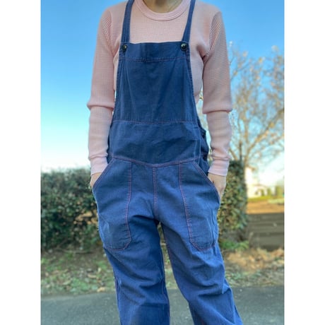 [USED] vintage BLUE COTTON  オーバーオール