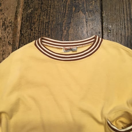 [USED]やさしい Yellow × Brown リンガーTee