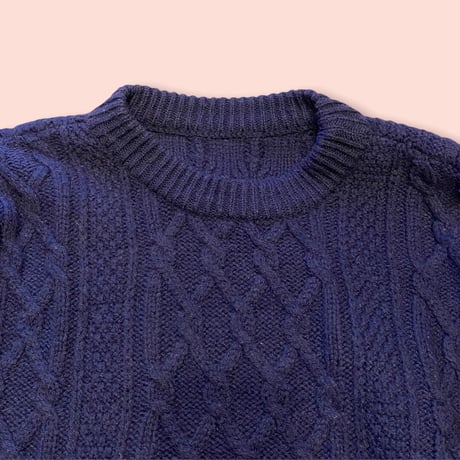 [USED] NAVY ケーブル ニット 💙