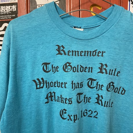 [USED] 70's vintage ターコイズブルーPRINT TEE