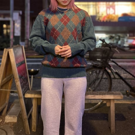 [USED] made in ITALY アーガイルKNIT！