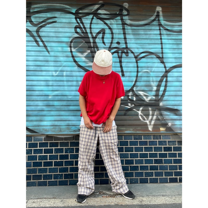 美品 papas ラグランスリーブスウェット LL 赤 新品/USA製/80's/TULTEX/ラグランスリーブ/スウェット/赤系【XL