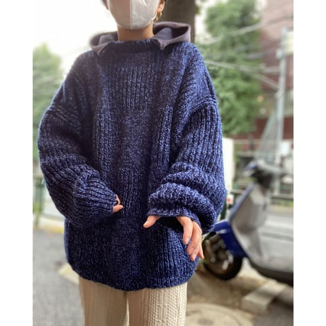 [USED] NAVY-MIX  ふかふかHANDニット