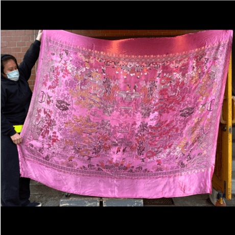 [USED] vintage  サテンCHINA ファブリック 180×168cm