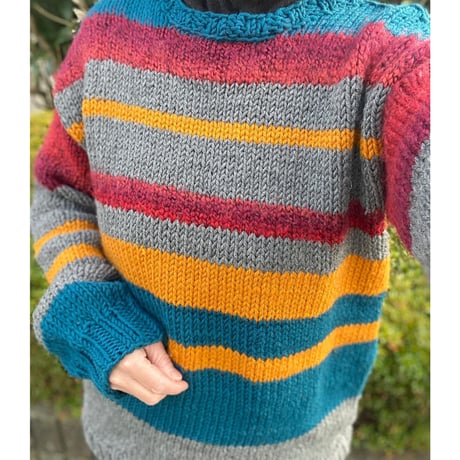 [USED] マルチボーダーニット❤️💙💛