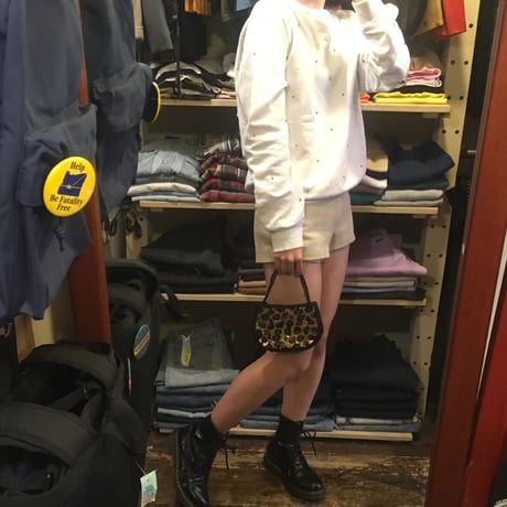 [USED] spangle♡ヒョウ柄ビーズポーチ