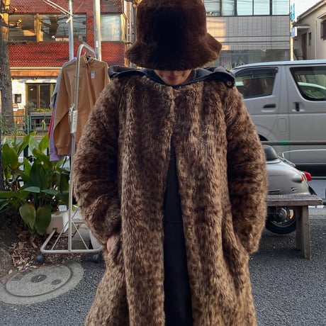 [USED] レオパード柄 フェイクファーコート