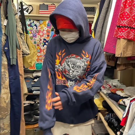 [USED] 90's DRAGON謎漢字 PARKA 🐉🔥 size XL