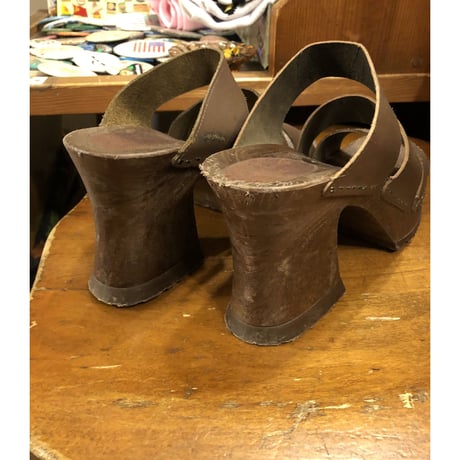 [USED] 厚底ウッドソールサンダル