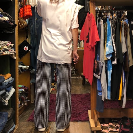 [USED] 70's EURO ギンガムチェックPOLY PANTS♡