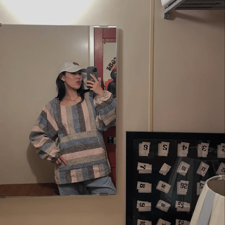 [USED] メキパー 襟なし CREW   pink!