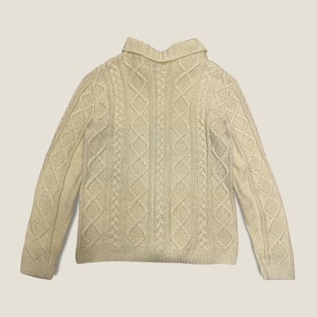 [USED] WHITE アランニットカーディガン🤍