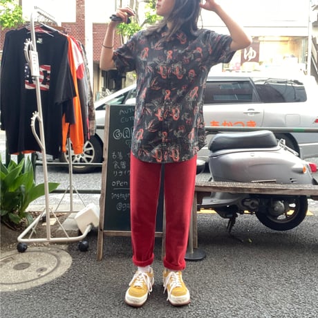 [USED]ガイコツ💀アロハシャツ🌺