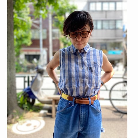 [USED] チェック　ノースリーブ シャツ
