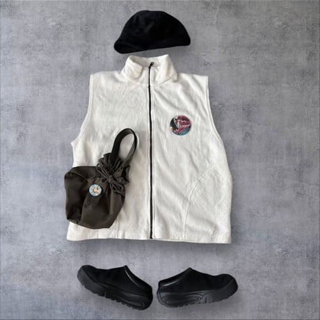 [USED] White フリースZIP ベスト
