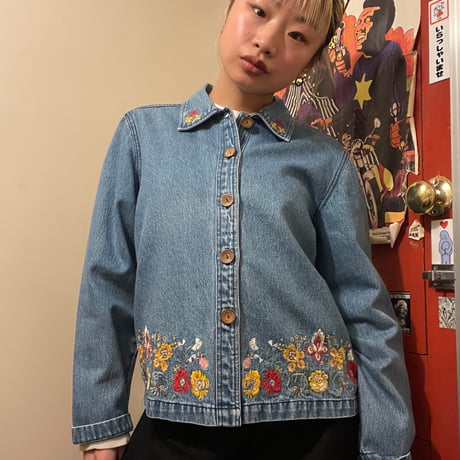 [USED]花柄デニムジャケット