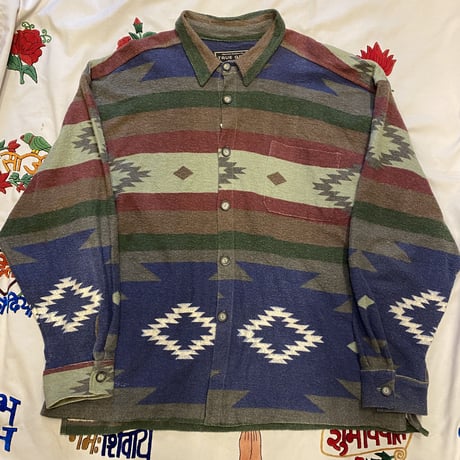 [USED] BiG size♡ネイティブ柄 COTTON シャツ