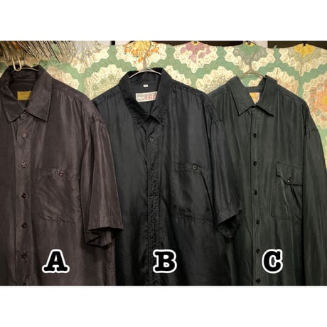 [USED] BLACK SILK SHIRTS