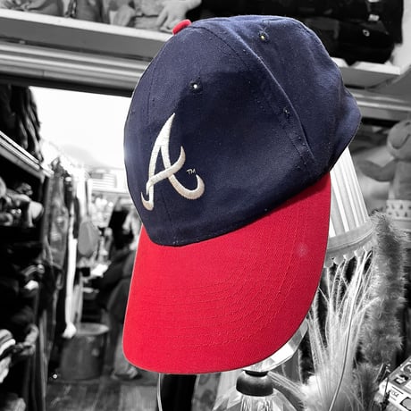 [USED] navy x red 刺繍ロゴ cap