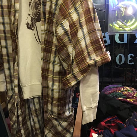 [USED] LONGチェックシャツのガウン