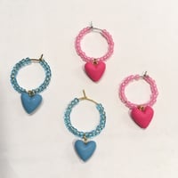 [BENICOTOY] ♡付き ビーズフープピアス