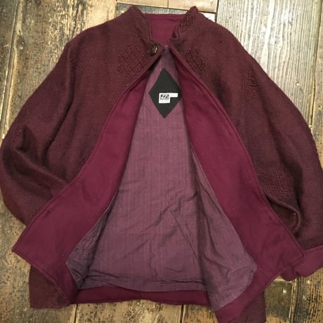 [USED] 立ち襟WOOLバーガンディーコート