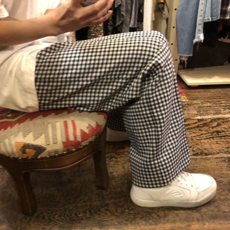 [USED] 70's EURO ギンガムチェックPOLY PANTS♡