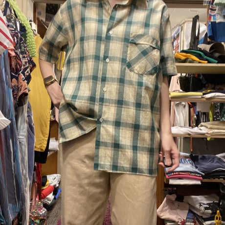 [USED] Euro Green Check S/Sシャツ