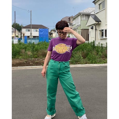 [USED] カラー DENIM パンツGREEN💚