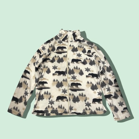 [USED] クマ柄フリースZIPジャケット🐻