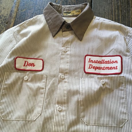 [USED] US WORK SHIRTS! グレーストライプ