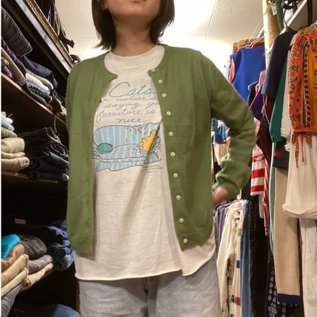 [USED] ゆるプリント 猫 tee
