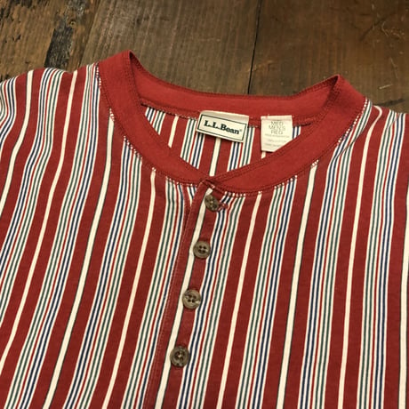 [USED] L.L.Bean ストライプ柄 ヘンリーネックTee
