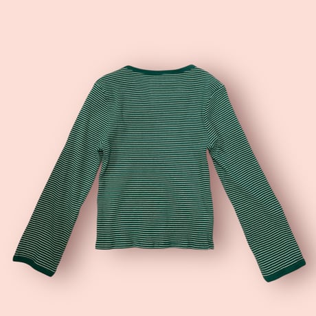 [USED] Good size♡Greenボーダーサーマル