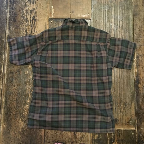 [USED] open collar ♡ チェックshirt