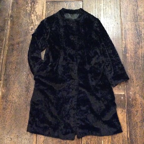 [USED] 丸襟ロングフェイクファーコート