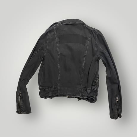 [USED] black denimライダースJKT