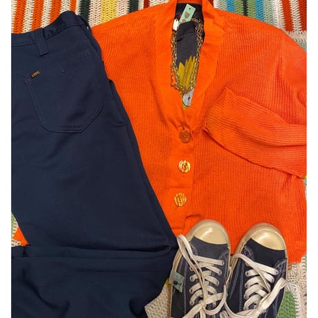 [USED] VividOrange🍊ショート丈カーディガン