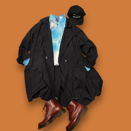 [USED] BLACK NYLON COAT